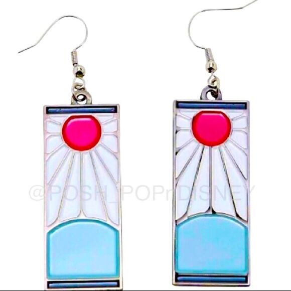 DEMON Slayer Kimetsu no Yaiba Hanafuda Replica Earrings - Picture 2 of 2
